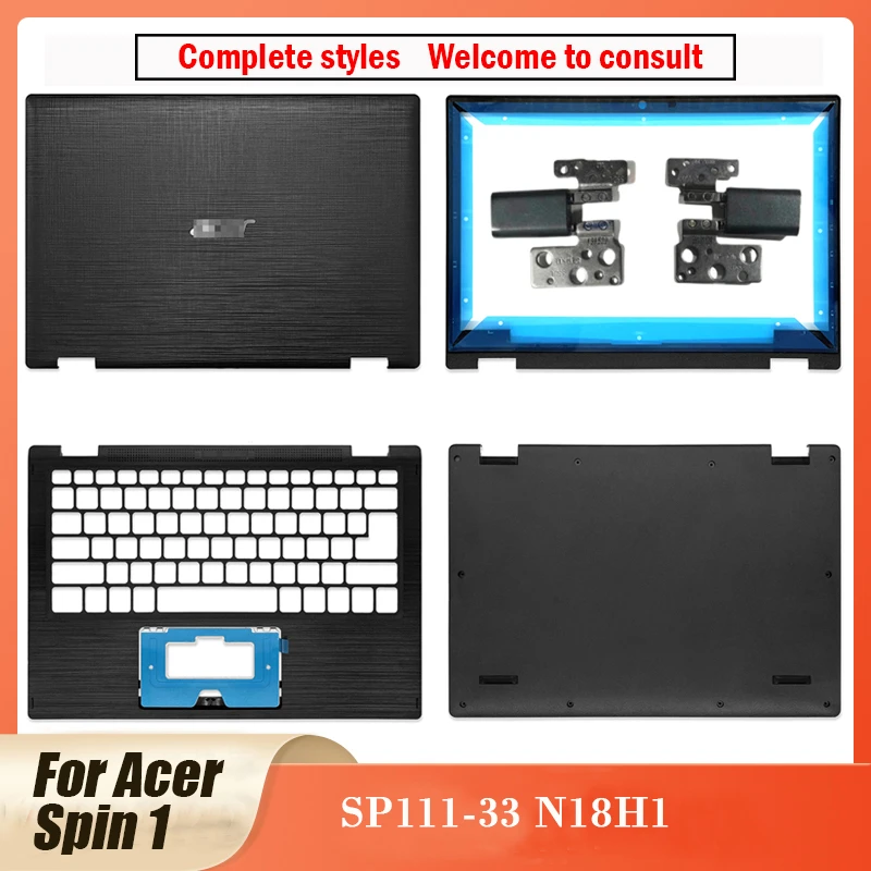 laptop skin cover New For Acer Spin 1 SP111-33 N18H1 Top Back Case LCD Back Cover/Front Bezel/Palmrest/Bottom Case Laptop Housing Cover Black laptop sleeve