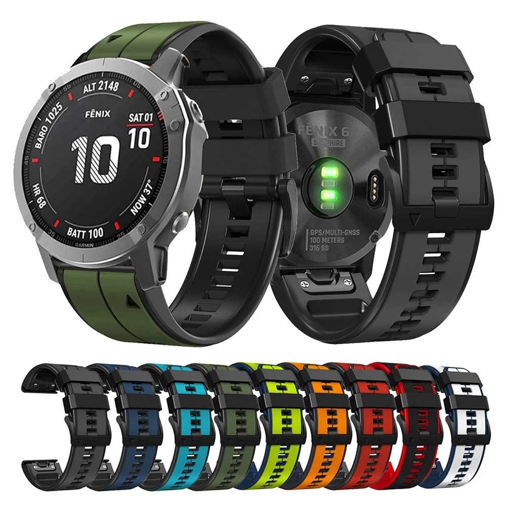 

22mm 26mm Silicone Strap For Garmin Fenix 7 7X 6 6X 5 5X Quick Release Watchband For Garmin Fenix 3/3 HR/3 Sapphire Watch Bands