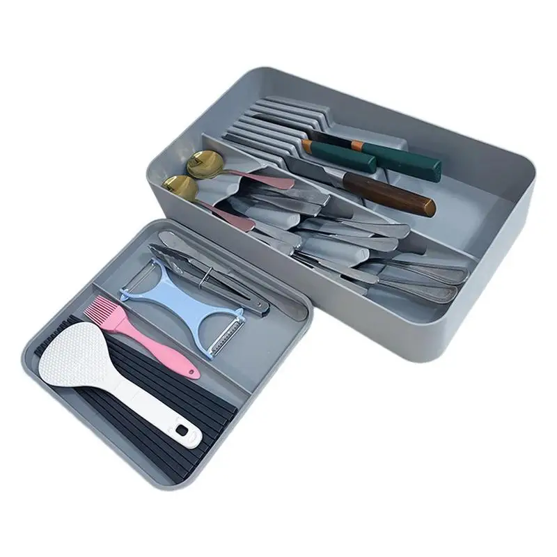 

Cutlery Organizer In Drawer Silverware Organizer Cutlery Tray Knife Fork Spoon Kitchen Storage Container Tray Box Kitchen gadget