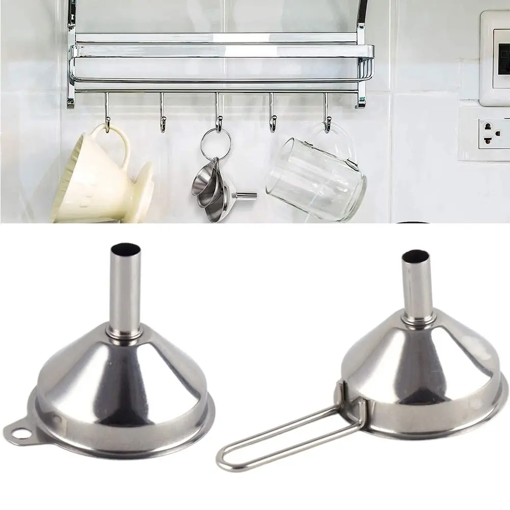 Wide Mouth Stainless Steel Funnel with Handle 1
