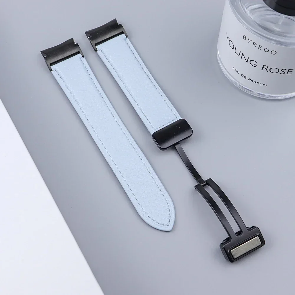 Premium No-Gaps Leather Band with Magnetic Buckle Strap