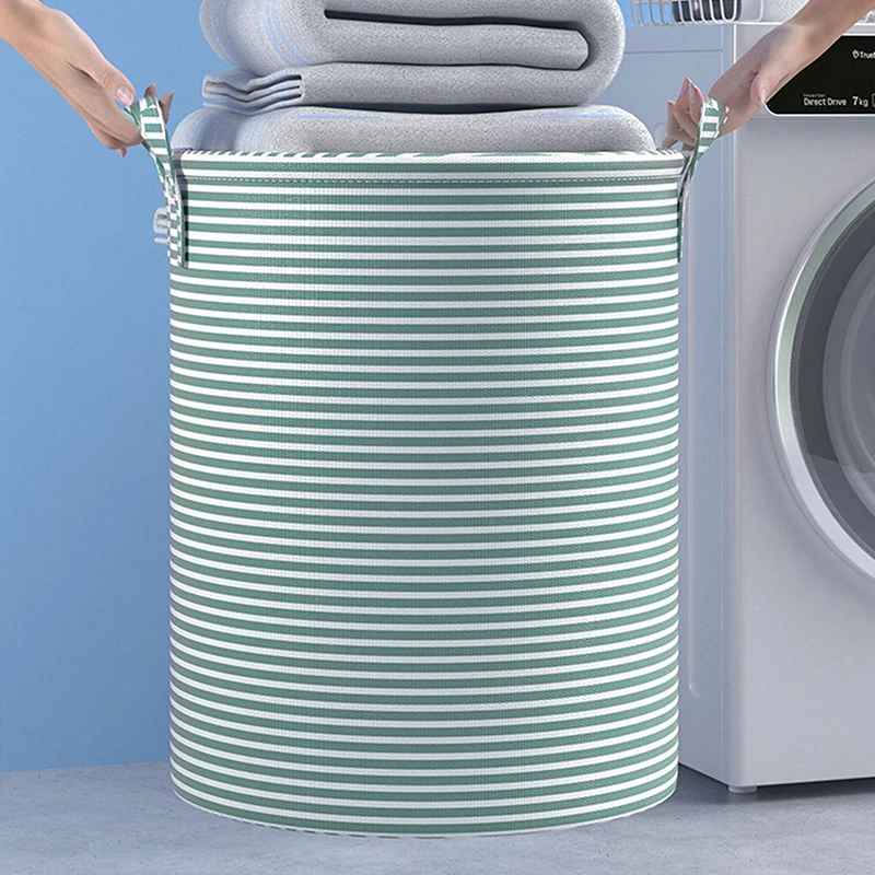 Foldable Round Dirty Clothes Laundry Basket Household Bathroom Storage Bucket Toy Clothes Storage Bag Organizer 3