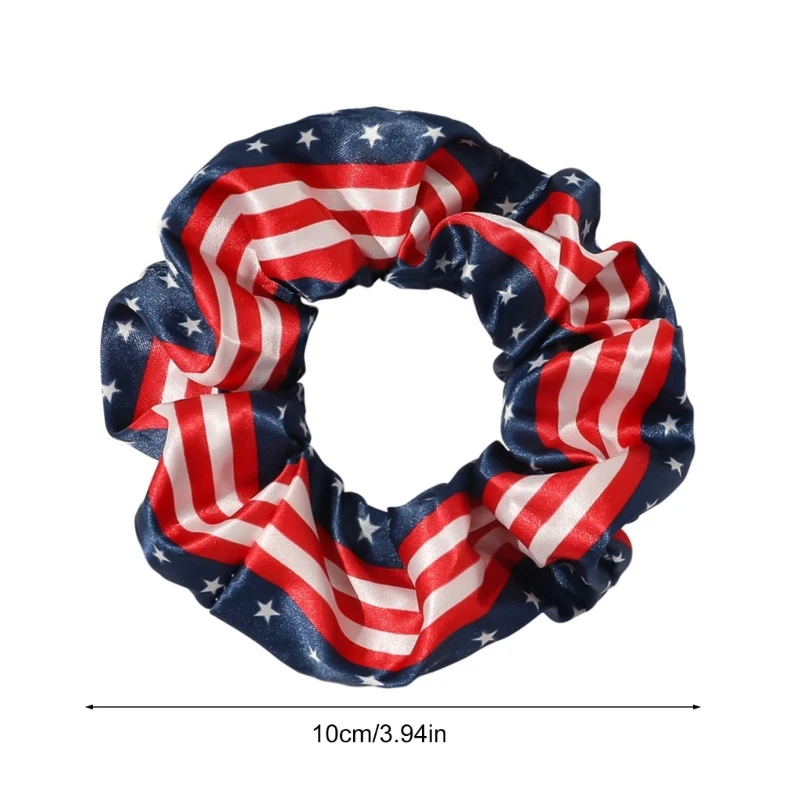 12x Patriotic Elastic Hair Bands Hair Scrunchies American Flag Bobbles for Girls Ladies Ponytail Accessories