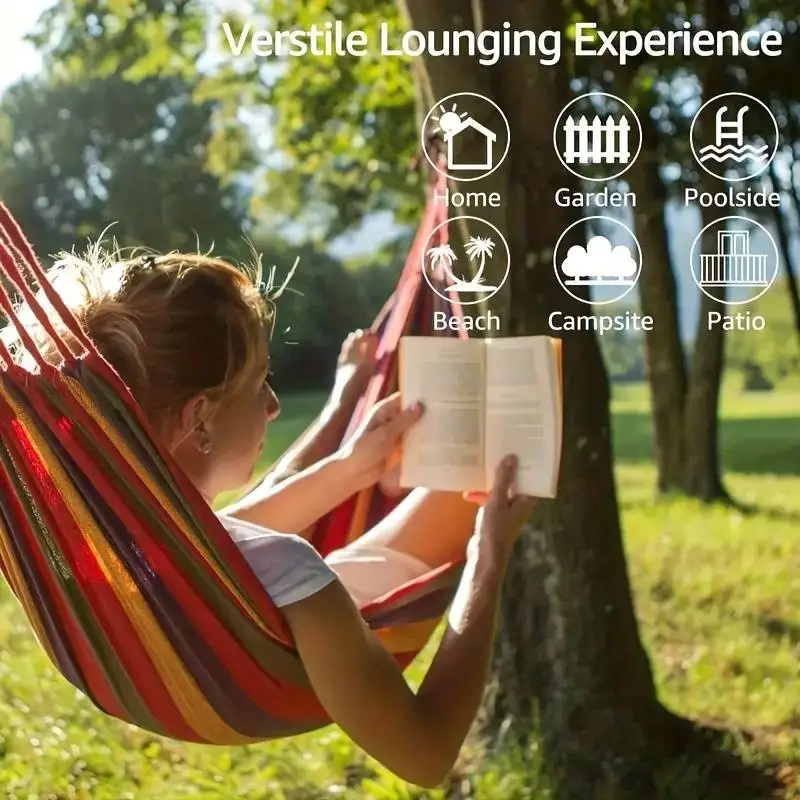 Fabric Hanging Hammock Indoor Home Bedroom Hammock Lazy Chair Travel Outdoor Camping Swing Chair Thick Canvas Bed Hammocks