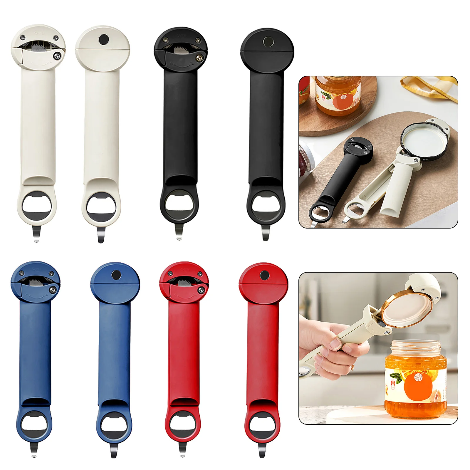 2pcs Multifunctional Retractable Bottle Opener Handheld Can Opener