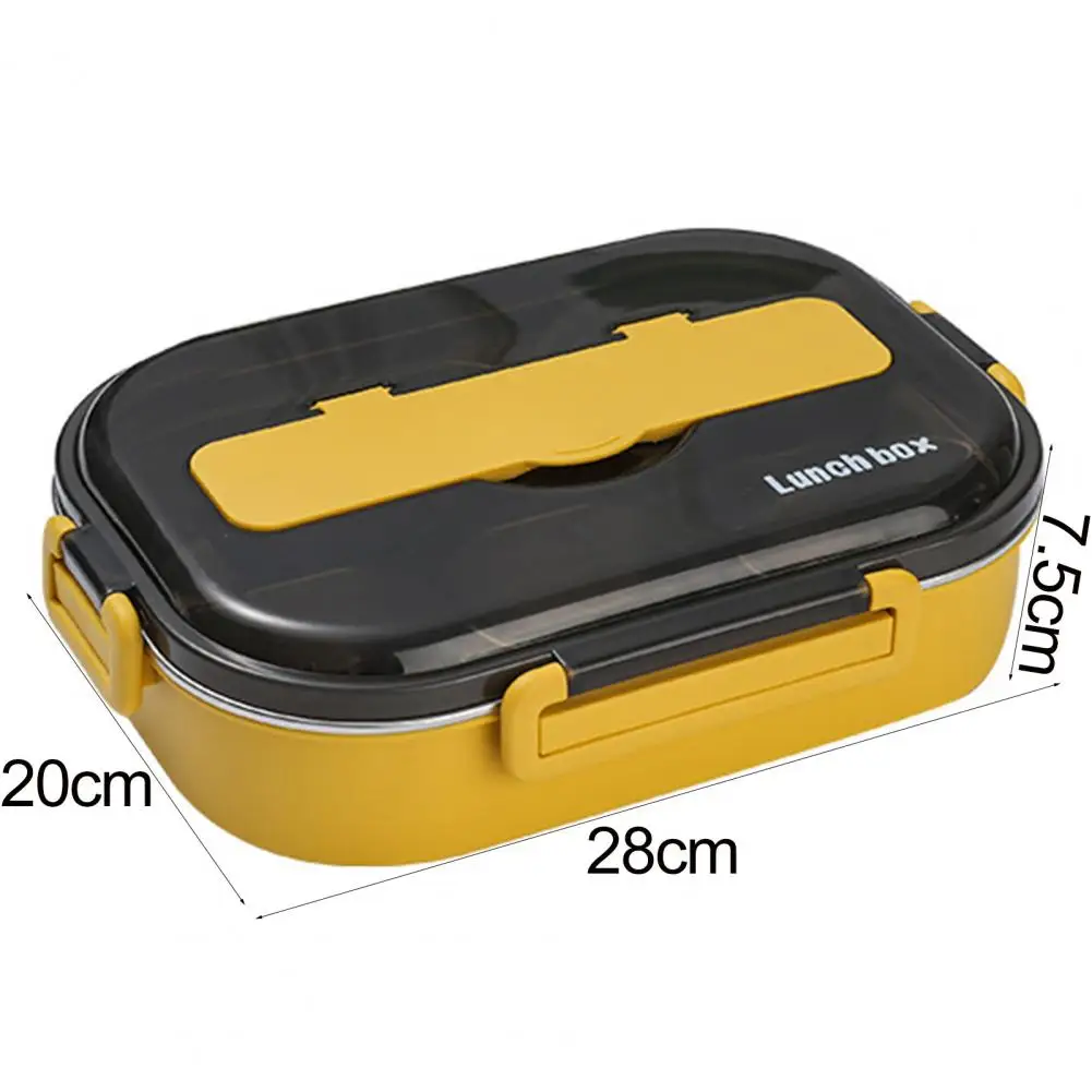 1set 304 Stainless Steel 4 Compartments Insulated Lunch Box With Handle,  Including 1 Stainless Steel Spoon, Chopsticks And Insulated Bowl, Microwave  Safe, Anti-scald, Leak-proof Bento Box, Suitable For Kids, Safe, Healthy,  And