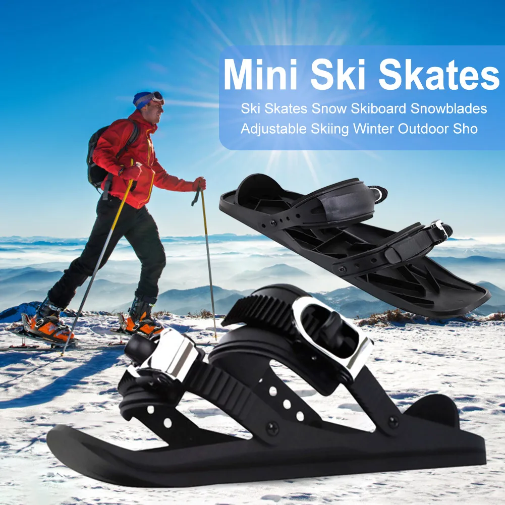 Mini Short Ski Skates Short Mini Skating Ski Shoes Adjuatable Short Shoe Snowblades Fit Into Your Backpack