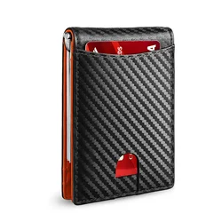Sleek RFID - Blocking Minimalist Men's Wallet - Ultra - Thin & Portable Card Holder (03)