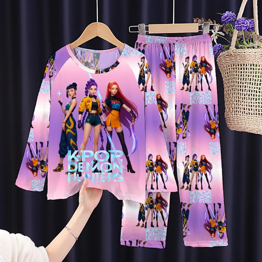 Children's Pajamas Set Full Sleeve Cartoon Kpop Demon Hunters Girls Pajama Middle Kids Homewear Boys Clothes Set Pijamas Infanil Sd8780bffd4524866ae5c7348b30b1ea9A