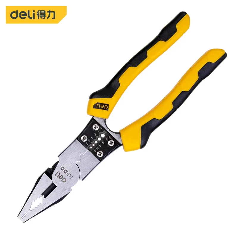 

Deli 8/8.5/9 Inch Multifunction Decrustation Pliers Electrician Portable Repair Hand Tool Wire Cutters/Long Nose/Diagonal Pliers