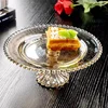 Transparent Beaded Glass Plate Cake Fruit Decorative Plate Home Living Room Snacks Dessert Plate Simple Dessert Display Tray 2