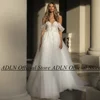 ADLN Romantic Boho Wedding Dress Off The Shoulder V Neck See Through Sequined Applique A Line Tulle Bridal Gown Robe De Mariee 1