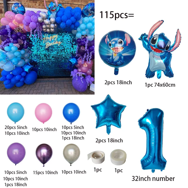 Kit de guirnalda de Globos de látex para fiesta de cumpleaños de Lilo &  Stitch para niños de 1 a 9 años, decoración de fondo para Baby Shower, 1  Juego - AliExpress