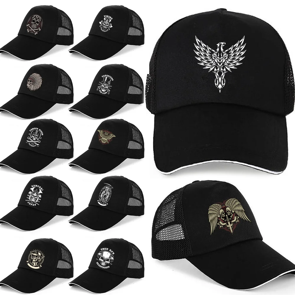 

Fashion Baseball Cap Women Baseball Hat Breathable Men Women Skull Print Summer UV-proof Visors Hats Mesh Cap New Baseball Caps