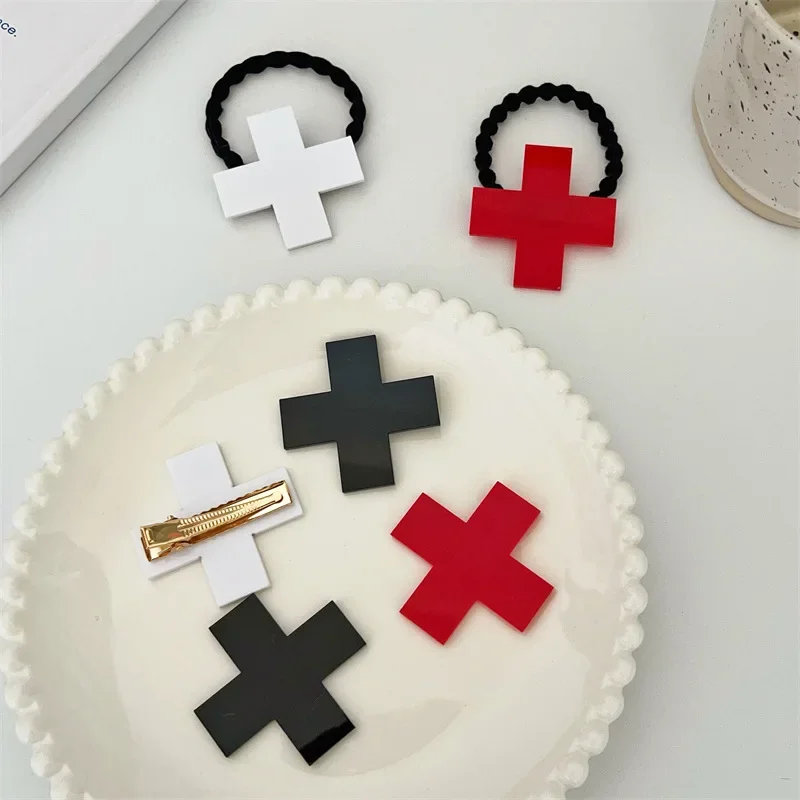 Anime Shugo Chara Red Cross Hair Clips 2Ppcs anime hair accessories Hinamori Amu Hair Clip Cosplay Hairpin Kawaii Accessories Gift