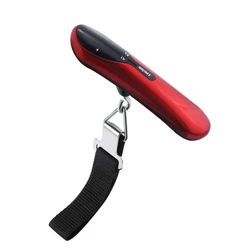 Compact Digital Luggage Scale with LCD Display for Travel and Grocery Weighing (Red)