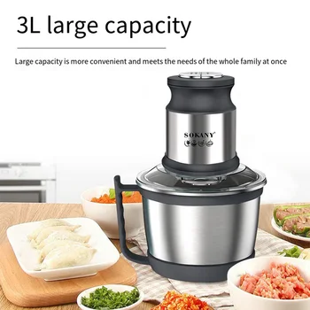 800W 3L Meat Grinder Electric Stainless Steel Blender Mixer Machine for Kitchen Food Processors Chopper Meat Mincer 220V 다지기 1