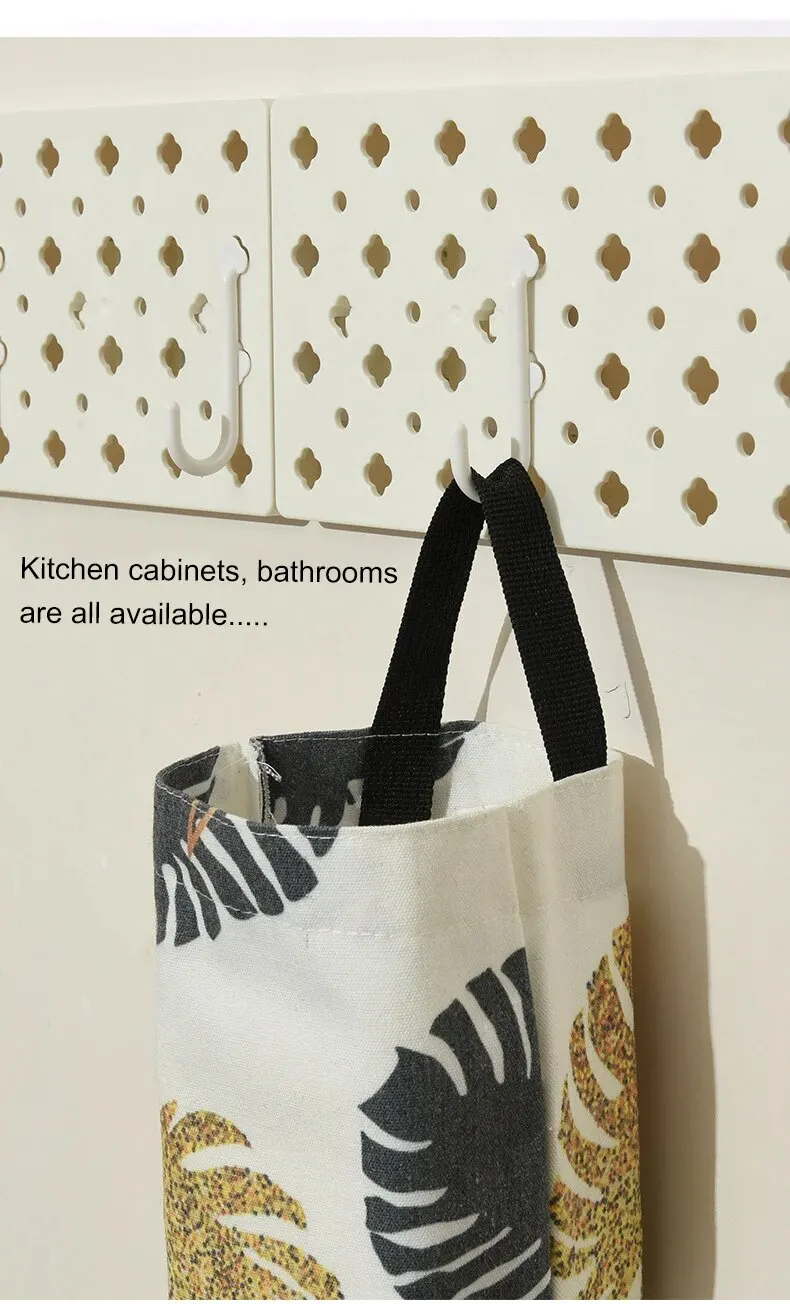 1pc Plastic Bag Holder Garbage Bag Storage Hanging Bag Wall-mounted Splicing Color Pull-out Sorting Debris Storage Bag