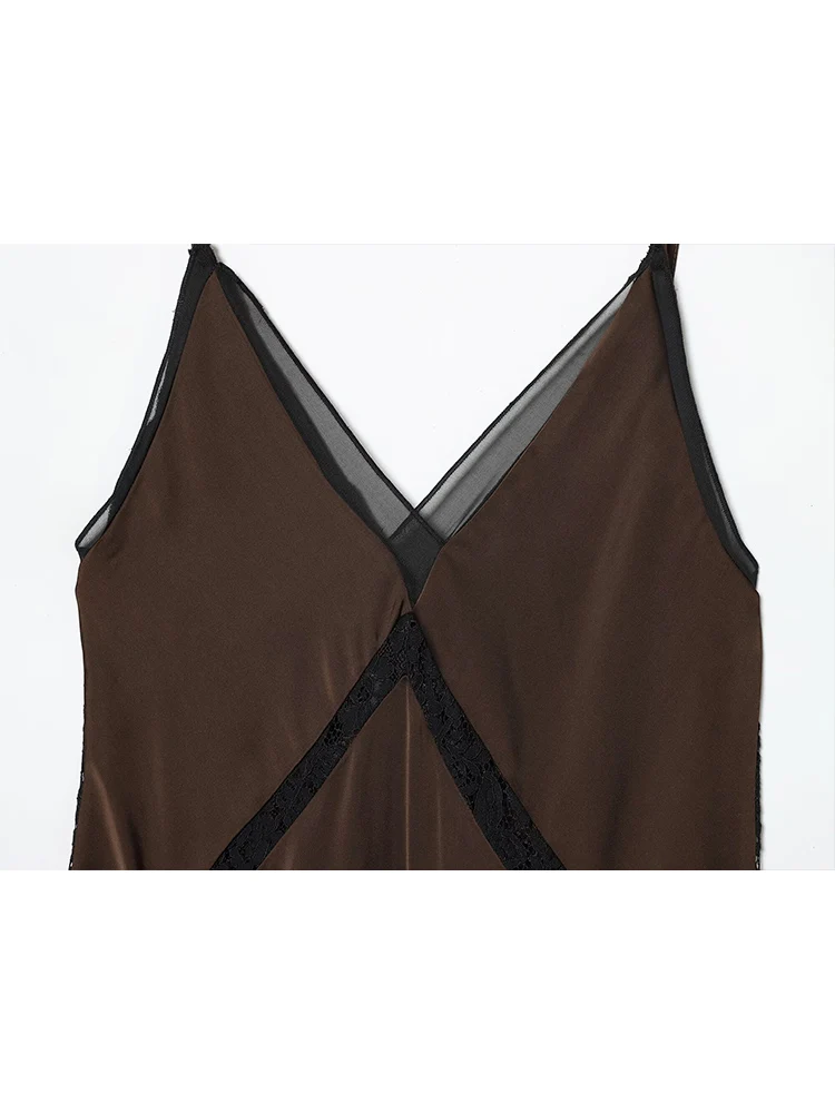 2026 New Women Elegant V Neck Sling Dress Solid Color Soft Satin Irregular Dress Female Chic Hem Asymmetrical Vestidos Dress