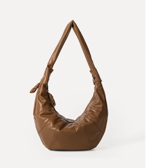 Women's Soft Leather Pleated Shoulder Bag For Versatile Commuting_voghion.com