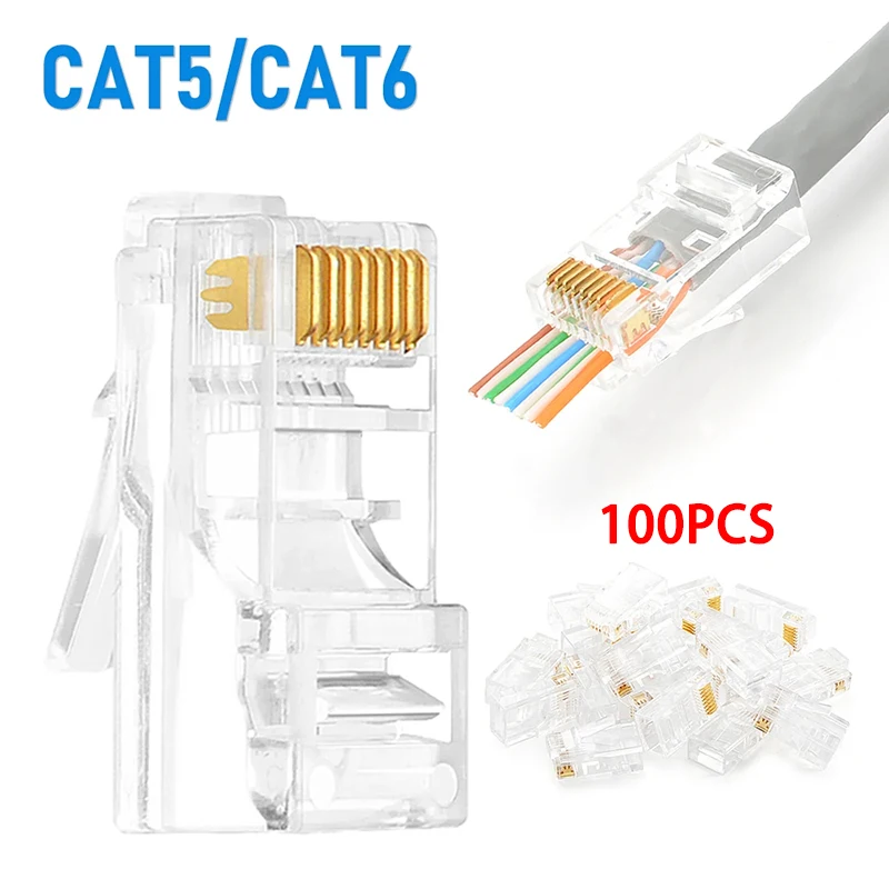 thumbnail image 2 of RJ45 Connector CAT6 Fast RJ 45 Ethernet Cable Plug... - Grandado 2 of 11