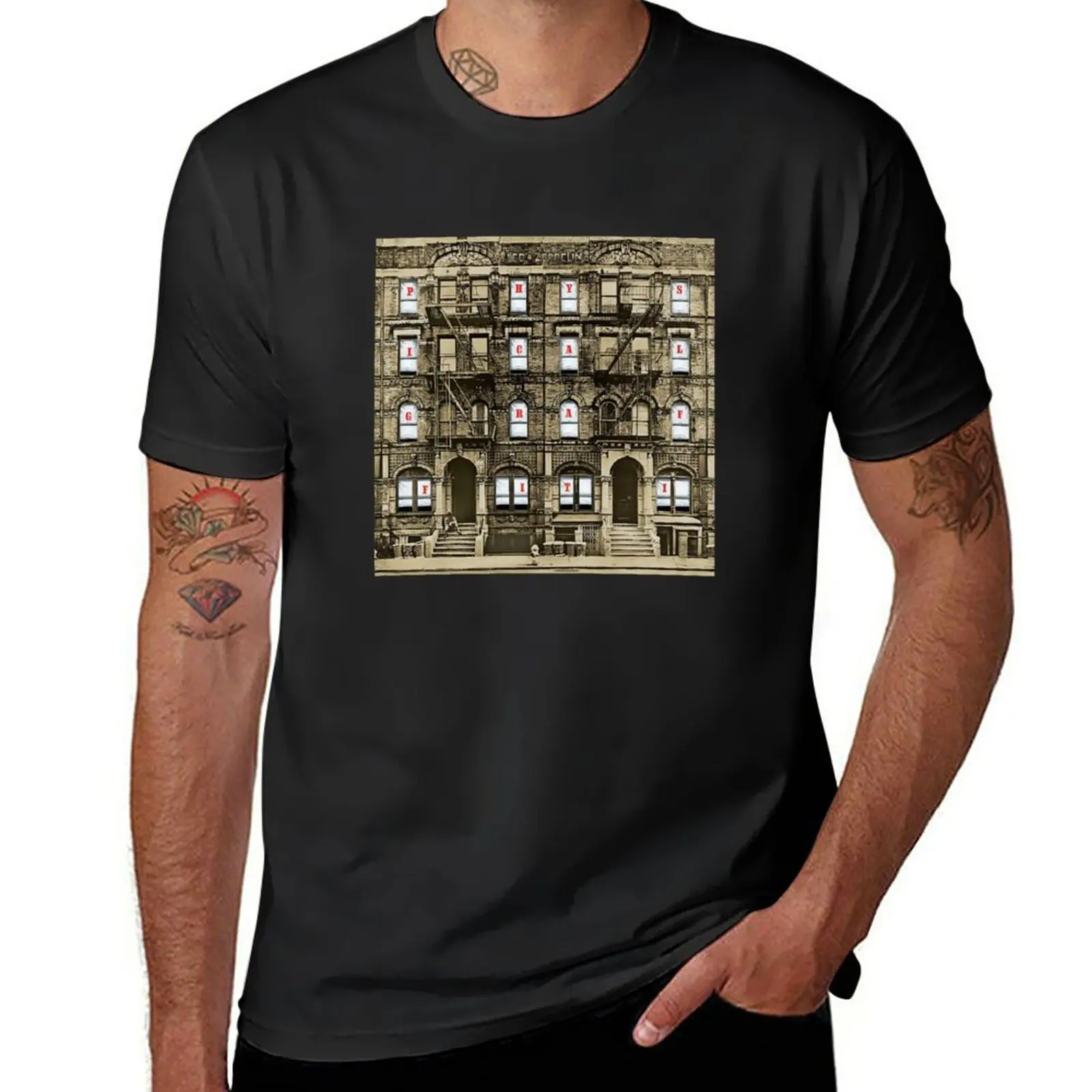New Physical Graffiti Remasted Led Muslimah Dmn10 T-Shirt T-Shirt Corta Summer Top T-Shirt Grandi E Alte Per Uomo