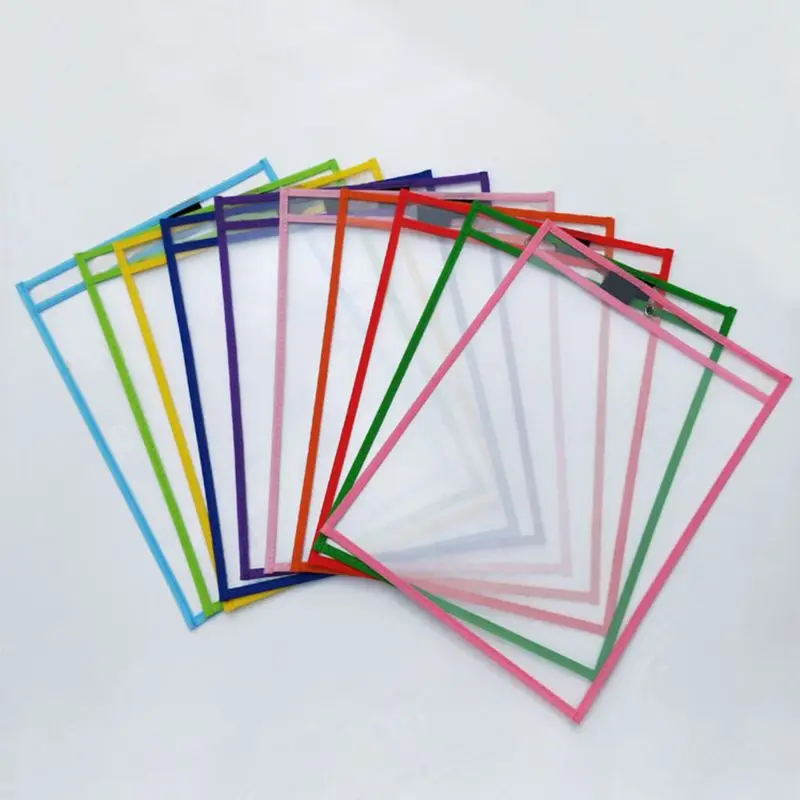 10PcsDryEraseFileFolderDocumentBagForReusableWritingAnd