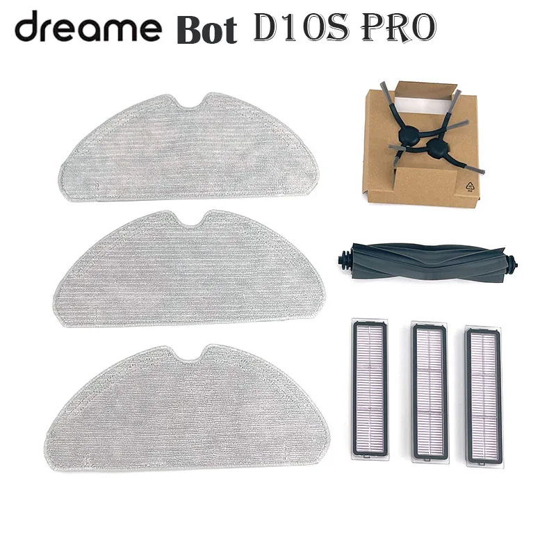 

Dreame Bot D10s/D10s Pro Robot Vacuum Cleaner Original Accessories Parts, Main Brush, Side Brush, Filter, Mop Cloths
