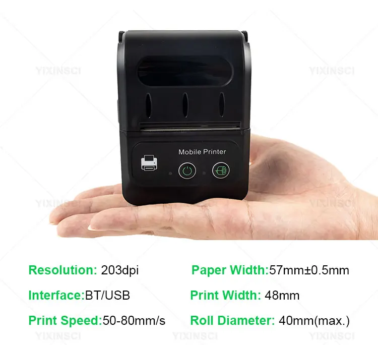 58mm Portable Thermal Receipt Printer Mini Size To Carry On Works With Android & iOS Handheld Wireless Bluetooth Printer mini printer