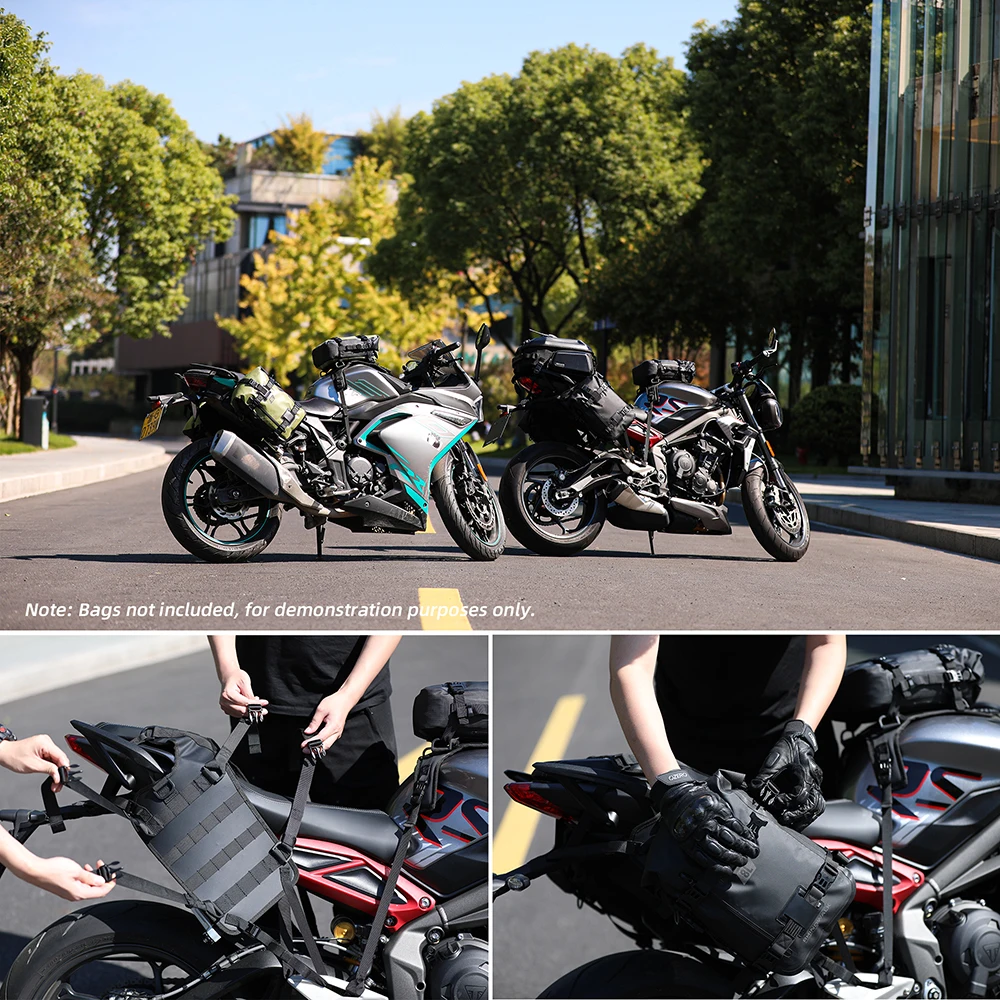 Rhinowalk Motorcycle Saddle Bag Base Fits Universal Motors Back Seat Bag Install Pad Rack Tail Side Bag Motocross Accessories