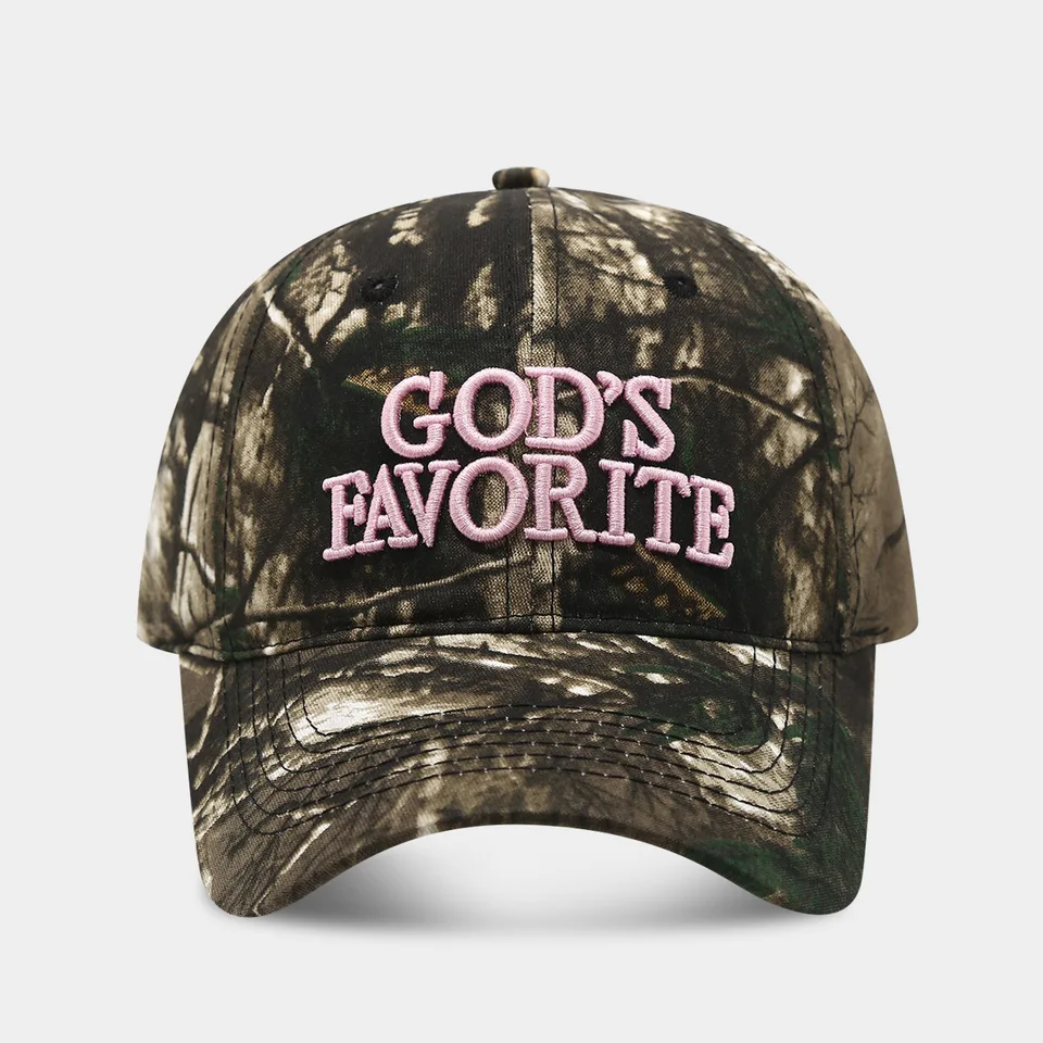 Retro Camo Embroidered Baseball Hat for Women