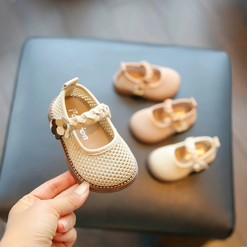 Fashion Girls Shoes Spring Kids Shoes Soft Soled Baby Walking Shoe Simple Child Mesh Anti Slip Casual