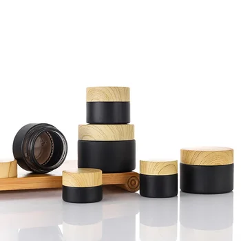 Black Glass Cream Jar Cosmetic Container 5-50g Cosmetic Jars Silver Gold Lid Glass Bottle Make Up Container Empty Jars Travel 1