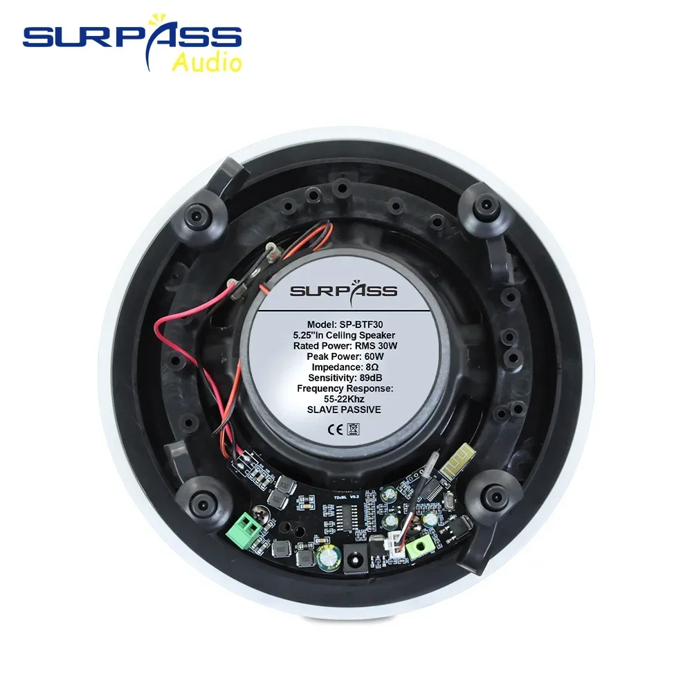 Bluetooth speaker 5.25inch, waterproof, active coaxial, ceiling, for wall installation
