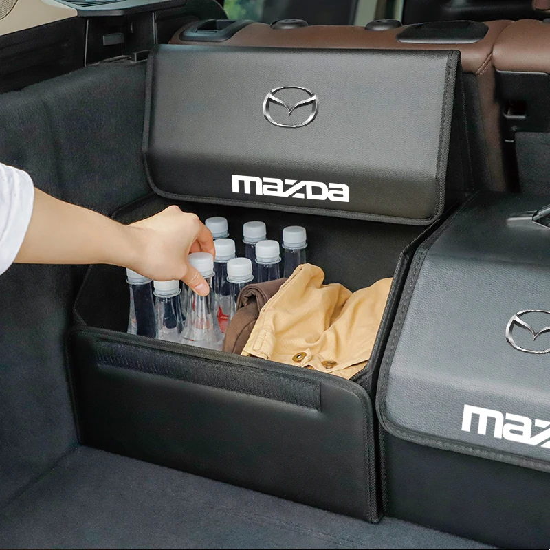 Car Leather Organizer Bag Foldable Trip Storage Box For Mazda 6 3 5 2
