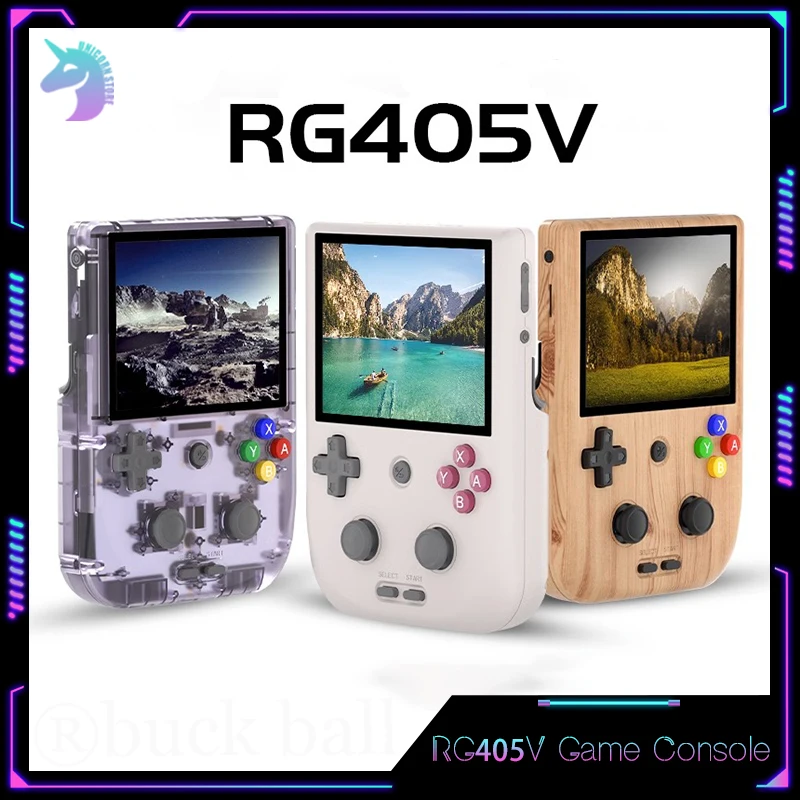 

RG405V Retro Mini Game Console Handheld 4 Inch Screen With Hall Sensor Portable PS2 PSP Aluminum Alloy Video Consoles Kid Gifts