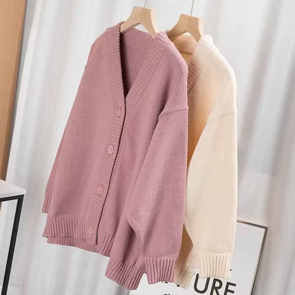 

Co Women's 2023 New Two-color Fashion Casual Joker Loose Knit Cardigan Sweater Retro Long-sleeved Women's Coat Chic Top