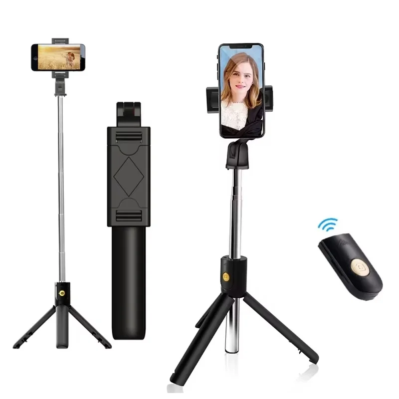 Foldable Wireless Selfie Stick Stand With Bluetooth Remote Extendable Portable Tripod For CellPhone Video Shooting Live_voghion.com