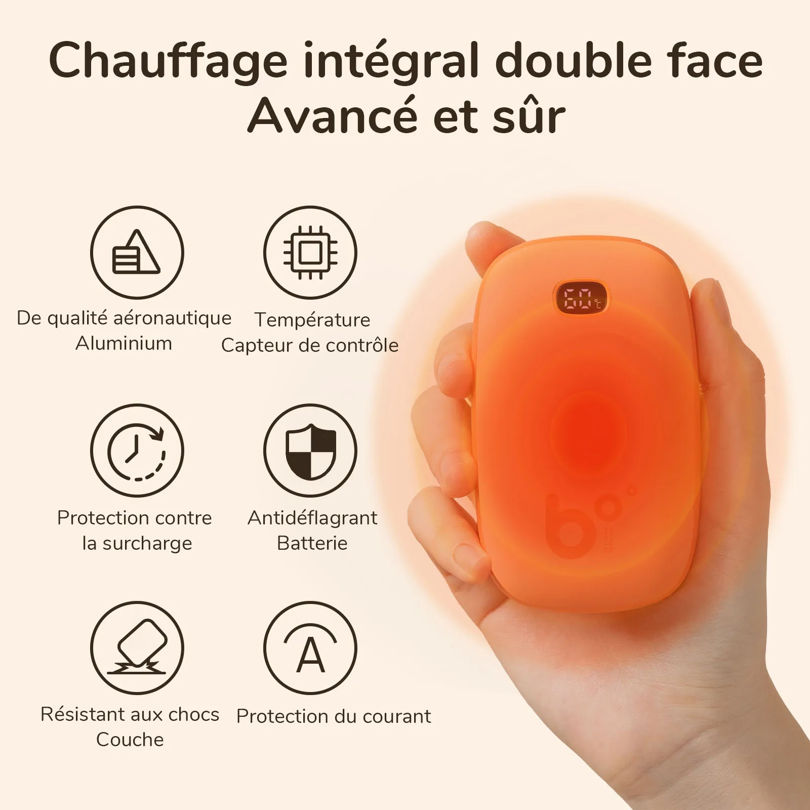 Acheter Chauffe-mains de poche USB, chauffe-mains antidéflagrant, batterie  externe pour l'extérieur et l'intérieur