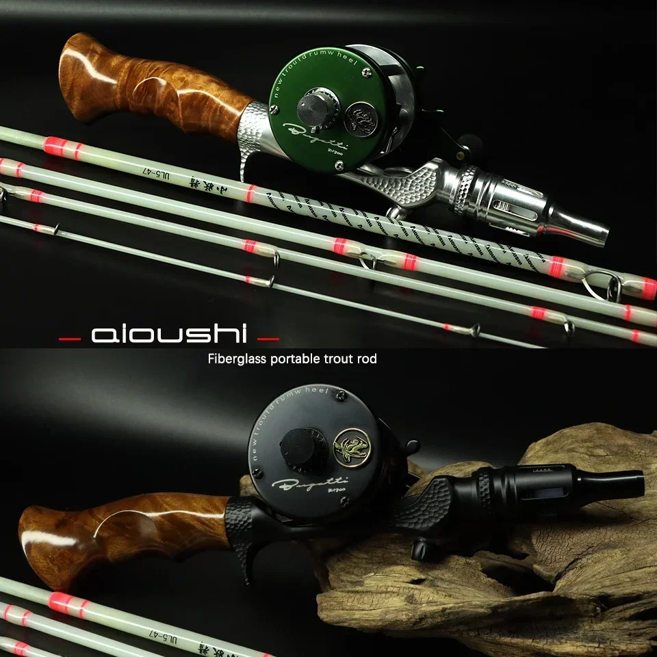 Aioushi Very short multi-section portable travel fiberglass trout rod Fuji A ring