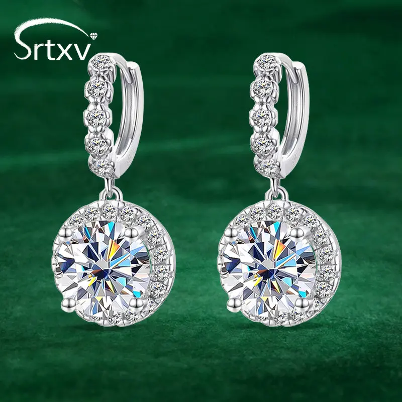 

D Color Moissanite Drop Earrings For Women Test Passed Diamond S925 Silver Fine Jewelry Bride Bridesmaid Wedding Birthday Gifts