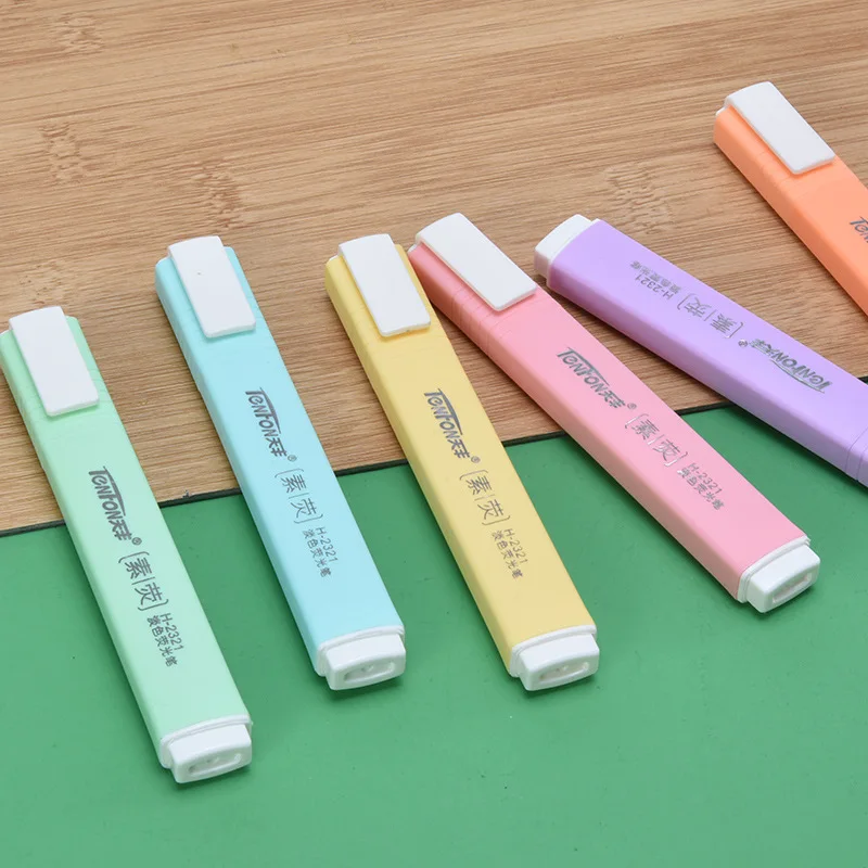 Highlighter Marker 6 Pcs/set Flat Shape