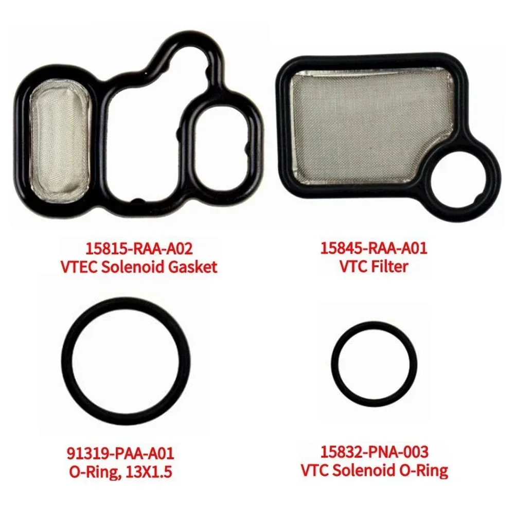 VTEC Solenoid Gasket Spool Valve Filter Kit For 03-07 Motorbike Civic Element 15815RAAA02 91319PAAA01 15845RAAA01 15832PNA003 NE