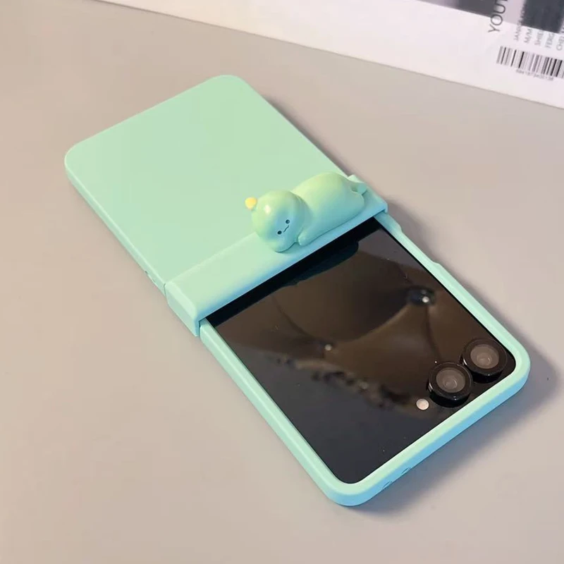 Cute Bear Ears Hinge Phone case For Samsung Galaxy Z Flip 7 thumbnail 3