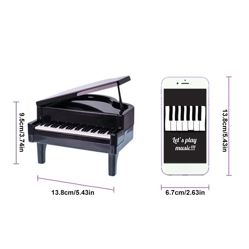 Cute Piggy Bank Coins Cash Storage Box Piano Shape Money Box Safe Deposit Box for Kids Birthday Gift Living Room Ornaments 6