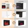 Electric Fireplace with Mantel,Fireplace TV Stand for TVs Up to 85'',Modern Entertainment Center,Storage,TV Console with Shelves 5