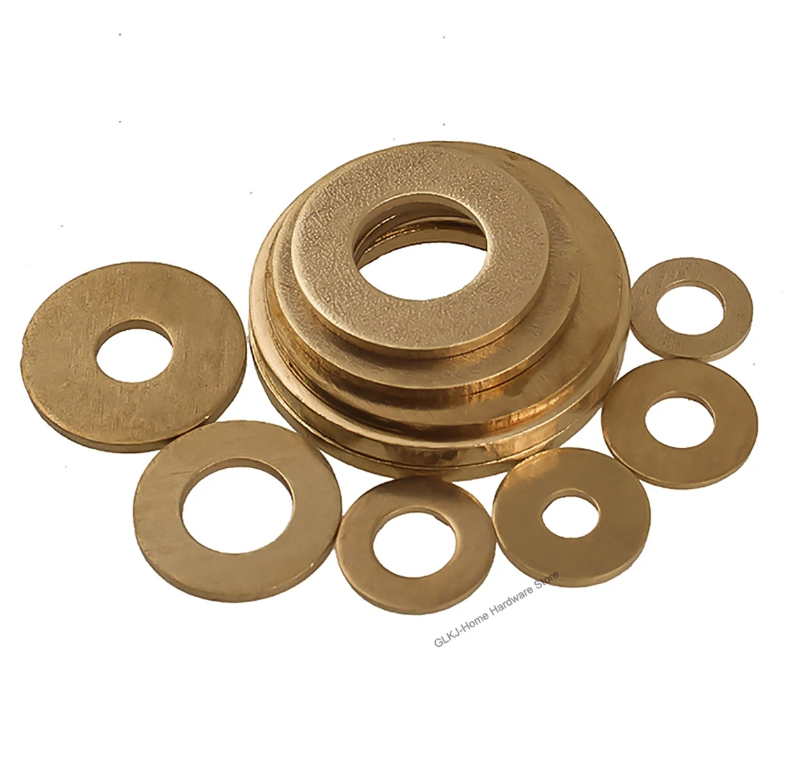 Washer Gasket Set Copper Washer Set Copper Washer Washer Gasket Brass Washer Washer Seal Set Copper Washers Solid Brass Gasket M3 M4 M5 M6 M8 M10 M12 M14 M16 M22 M24 GB97 Copper Flat Washer O-ring Gasket Thick 0.5/0.8/1/1.2-4mm