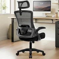 Ergonomic Office Desk Chair High Back Computer Gaming Mesh Chair with Comfy Task Adjustable Arms Lumbar Support Headrest 1