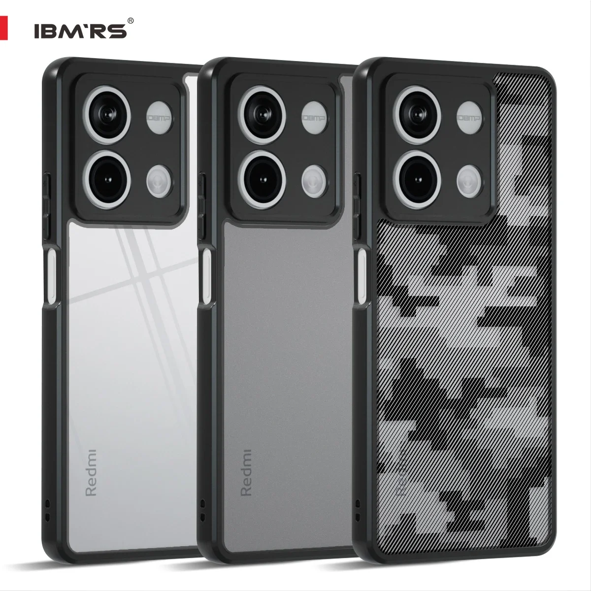 

ibmrs for Xiaomi Redmi Note 13 5G Anti-Fingerprint Camo Case ,matte Clear transparent phone protective case