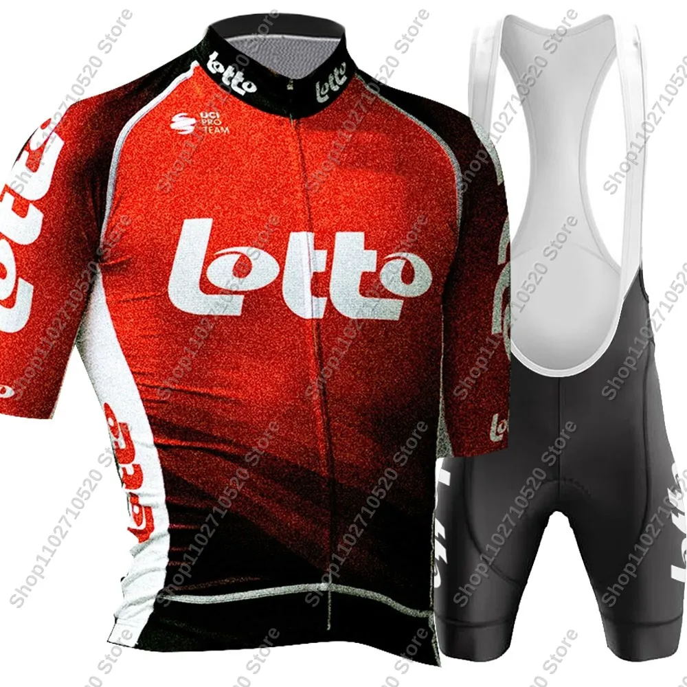 2025 Lotto Team Cycling Jersey Set Summer Cycling Clothing Men's Kit Road Bike Shirts Suit Bicycle Bib Shorts MTB Uniform 3